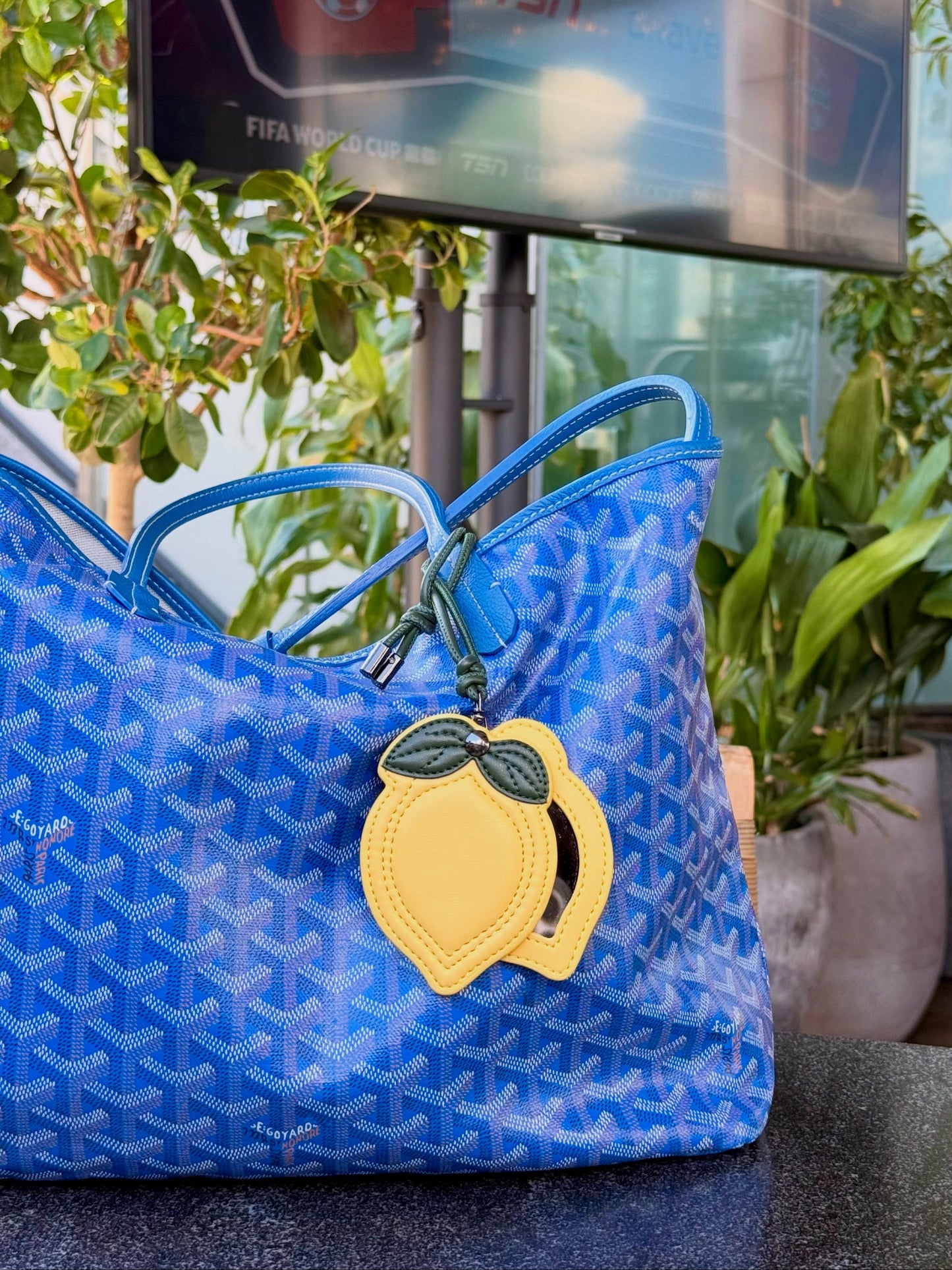 Mirrored Bag Charm - Lemon